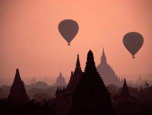 Balloons with Bagan Pagoda photo