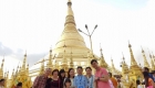 photo of eight people in shwedagon pagoda