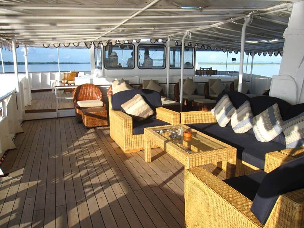 photo of upper deck in Road to Mandalay Cruise
