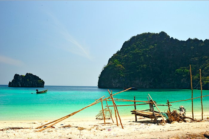 photo of beach and island