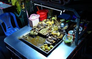 pork sticks seller at Strand road